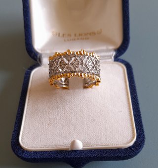 Anello eternity oro argento zirconi rombi