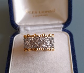Anello eternity oro argento zirconi rombi