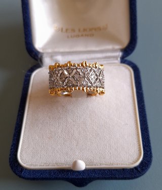 Anello eternity oro argento zirconi rombi