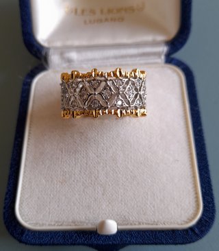 Anello eternity oro argento zirconi rombi