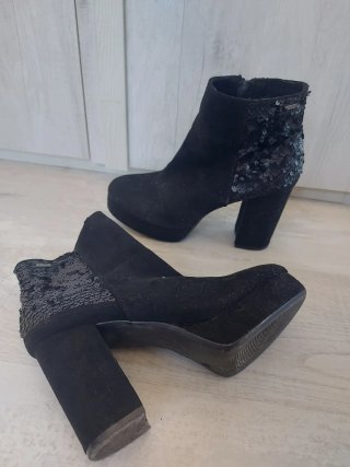 Botin lentejuelas y terciopelo