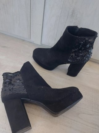 Botin lentejuelas y terciopelo