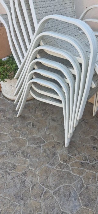 6 Sillas de exterior apilables para tapizar