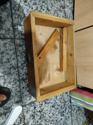 Cajón de mesa tocinera antigua de madera