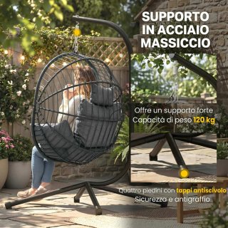 Silla Huevo Colgante Cesta Plegable
