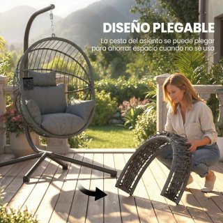 Silla Huevo Colgante Cesta Plegable