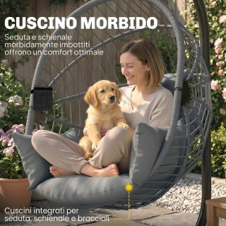 Silla Huevo Colgante Cesta Plegable