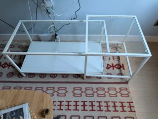 Mesa de centro cristal y metal Ikea