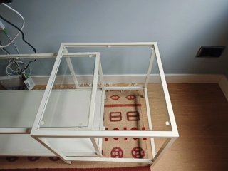 Mesa de centro cristal y metal Ikea