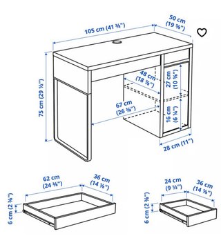 Escritorio Ikea Micke Blanco, en perfecto estado