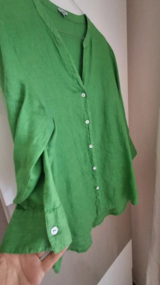 Camicia Lino Verde Donna
