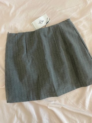 Falda pantalón gris rayas Stradivarius Talla S