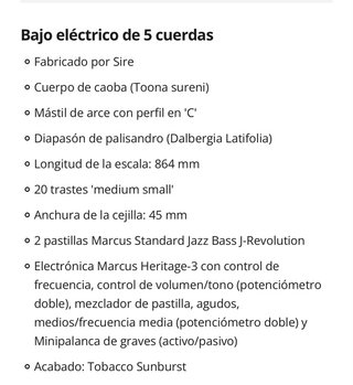 Bajo Eléctrico 5 Cuerdas