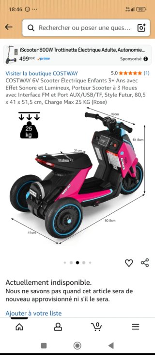Moto Eléctrica Infantil Trike Rosa y Azul