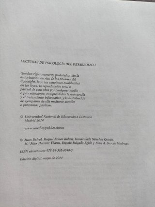Psicología del desarrollo I. Uned