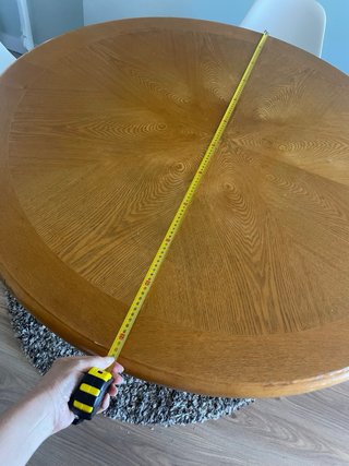 Mesa redonda madera y forja