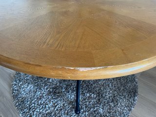 Mesa redonda madera y forja