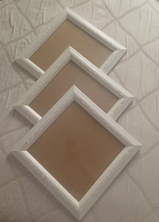 3 Marcos de madera blanco decapado de pared