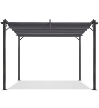 Pérgola retráctil gris