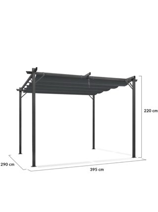 Pérgola retráctil gris