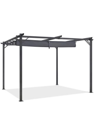 Pérgola retráctil gris
