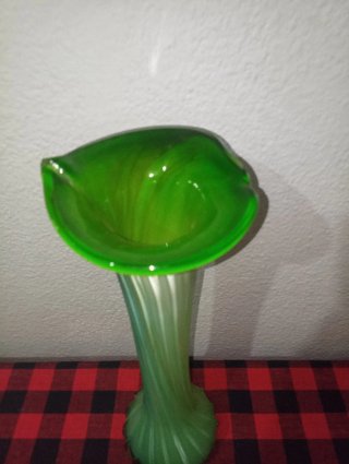 Jarrón Murano soplado Verde y Transparente.