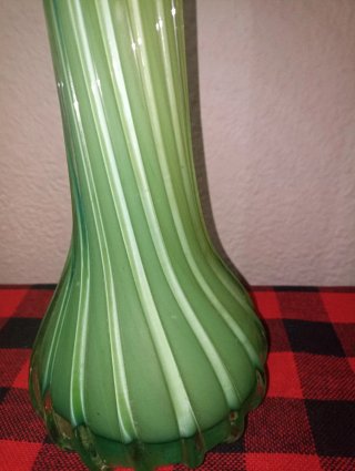 Jarrón Murano soplado Verde y Transparente.