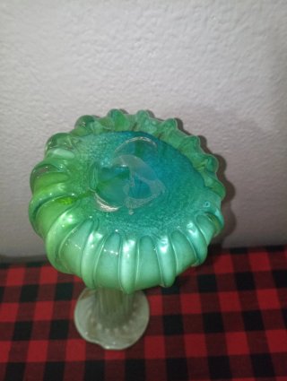 Jarrón Murano soplado Verde y Transparente.