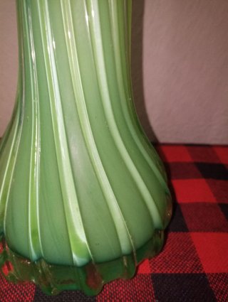 Jarrón Murano soplado Verde y Transparente.