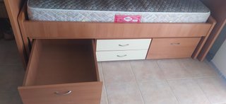 Cama nido doble madera y tela