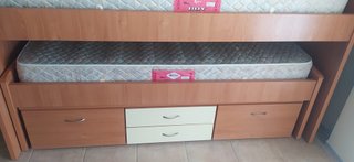Cama nido doble madera y tela
