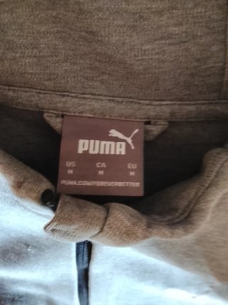 Chaqueta Puma gris y negra con capucha para niño