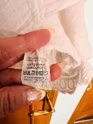 Blusa Algodón Blanca Encaje Brillos Talla XL
