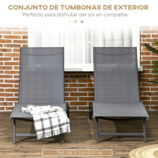 Set 2 Tumbonas Grises