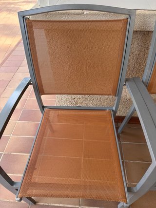 Conjunto 4 Sillas Exterior Metal y Tela Arkimueble