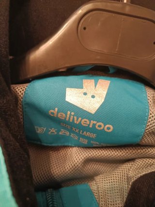 Giacca Impermeabile Deliveroo Verde/Blu