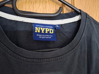 Camiseta NYPD Manga Larga. Talla XL.  Negra