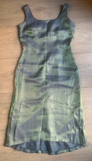 Vestido Caramelo fiesta azul/verde tornasolado
