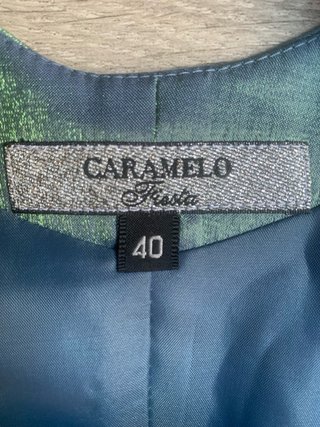 Vestido Caramelo fiesta azul/verde tornasolado