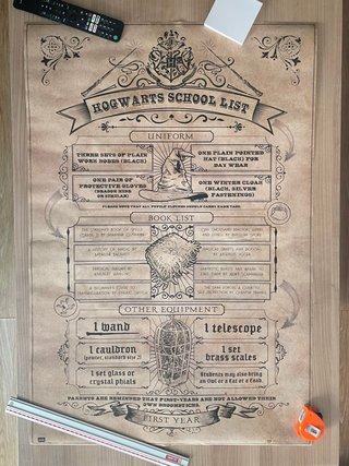 Póster Lista Escuela Hogwarts Harry Potter