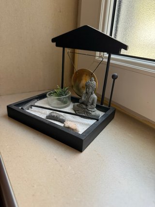 Jardín Zen con Buda y Gong