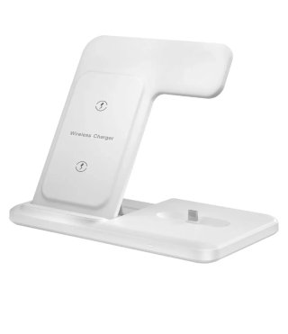 Cargador Inalámbrico 3 en 1 Blanco