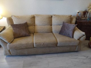 Sofá 3 plazas desenfundable beige