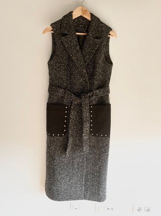 Chaleco largo con bolsillos, talla S