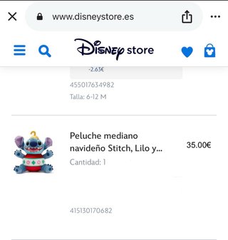 Peluche Stitch Navideño Mediano