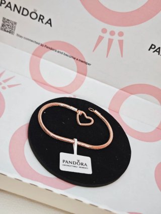 Pulsera Pandora Corazón Rose Gold 18cm