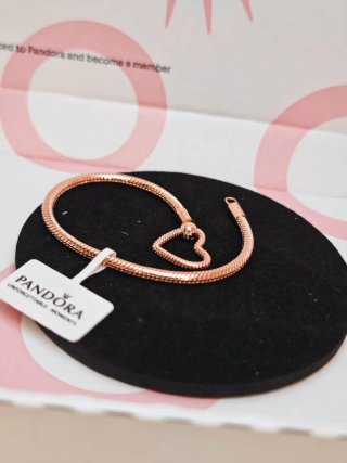 Pulsera Pandora Corazón Rose Gold 18cm