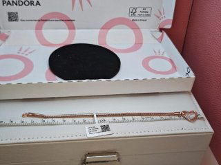 Pulsera Pandora Corazón Rose Gold 18cm