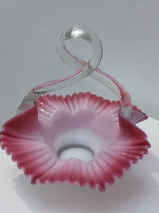 Coppia Vasi Vetro Murano Rosa Trasparente