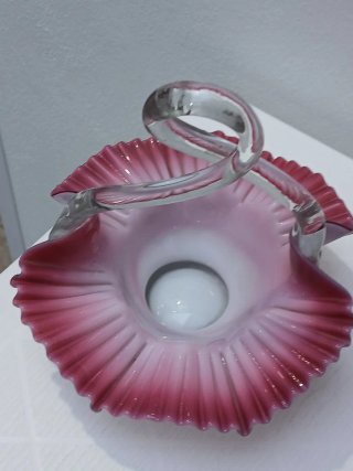 Coppia Vasi Vetro Murano Rosa Trasparente